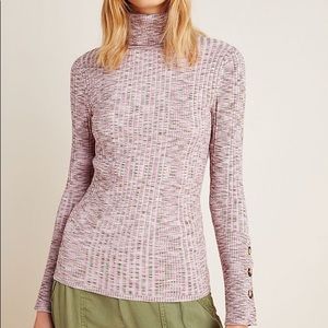 Anthropologie Button Sleeve Turtle Neck